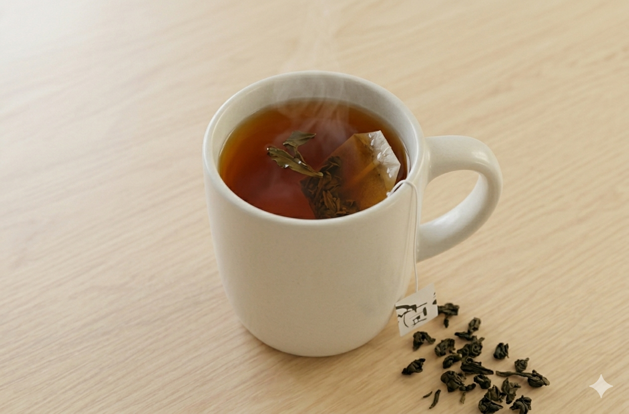 Tea mug prepared for a future Paudei Rituals brewing video